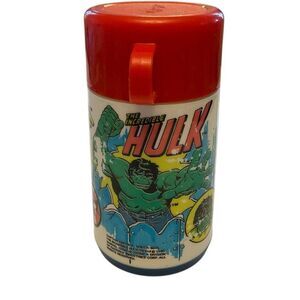 Vintage Superheroes Thermos Spiderman The Hulk Capt America